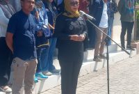 Wakil Bupati Gorut Nurjanah Hasan Yusuf saat menerima Mahasiswa UG