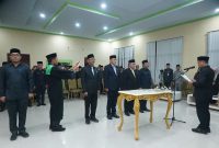 Bupati Boltara Dr. Sirajudin Lasena melantik sekaligus mengambil sumpah kepada 4 Pejabat Tinggi Pratama 