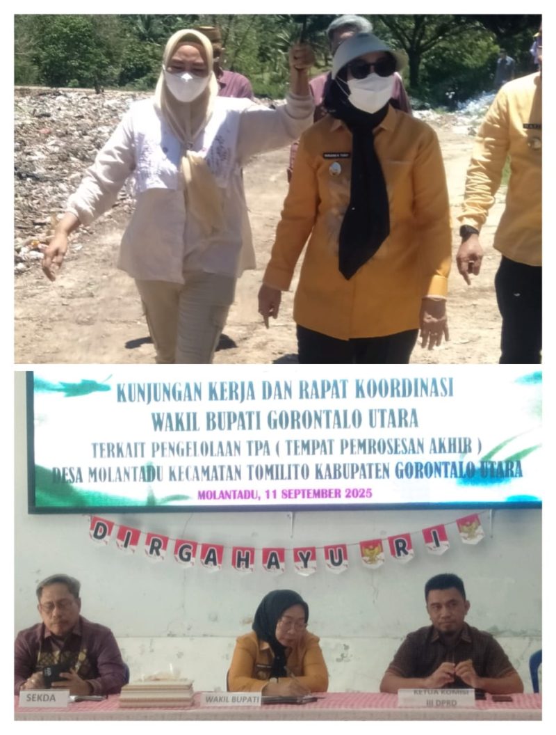 Wakil Bupati Gorut Hj. Nurjanah Hasan Yusuf meninjau Tempat Pemrosesan Akhir (TPA) di Desa Mulantadu, Kecamatan Tomilito