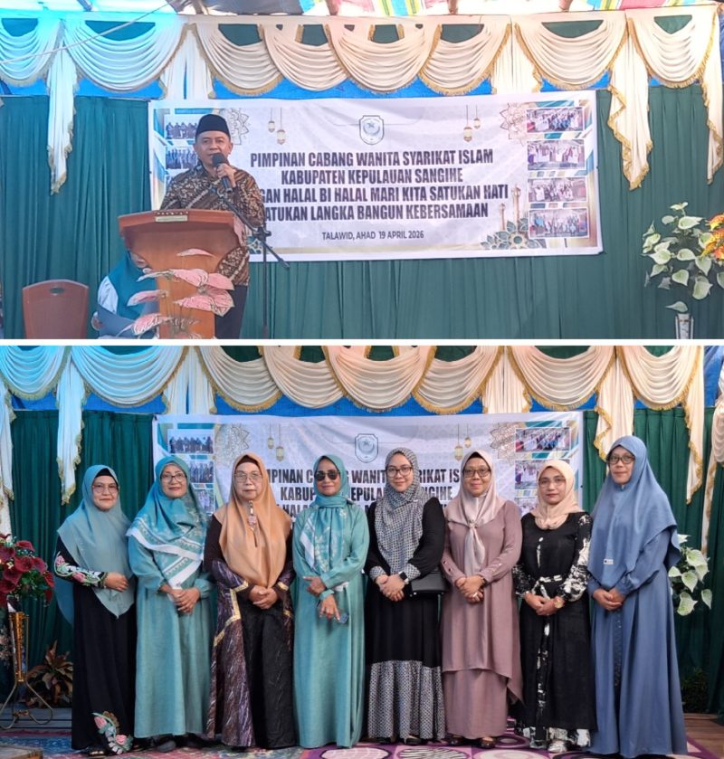 Ketua Syarikat Islam Kabupaten Kepulauan Sangihe Jais Salele dan Pengurus Wanita Syarikat Islam Kabupaten Kepulauan Sangihe.