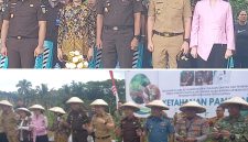 Bupati Kabupaten Kepulauan Sangihe  Michael Thungari dan Kajati Sulut Jacob Hendrik Pettilohy serta Forkompinda melakukan penanaman bibit cabai.