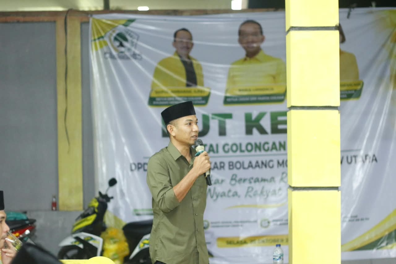 Memperingati Hari Ulang Tahun (HUT) ke-62 Partai Golongan Karya (Golkar), Dewan Pimpinan Daerah (DPD) II Partai Golkar Kabupaten Bolaang Mongondow Utara (Boltara) menggelar rangkaian kegiatan sosial dan keagamaan sebagai wujud kepedulian terhadap masyarakat sekaligus penghormatan kepada para kader yang telah berjasa bagi partai.