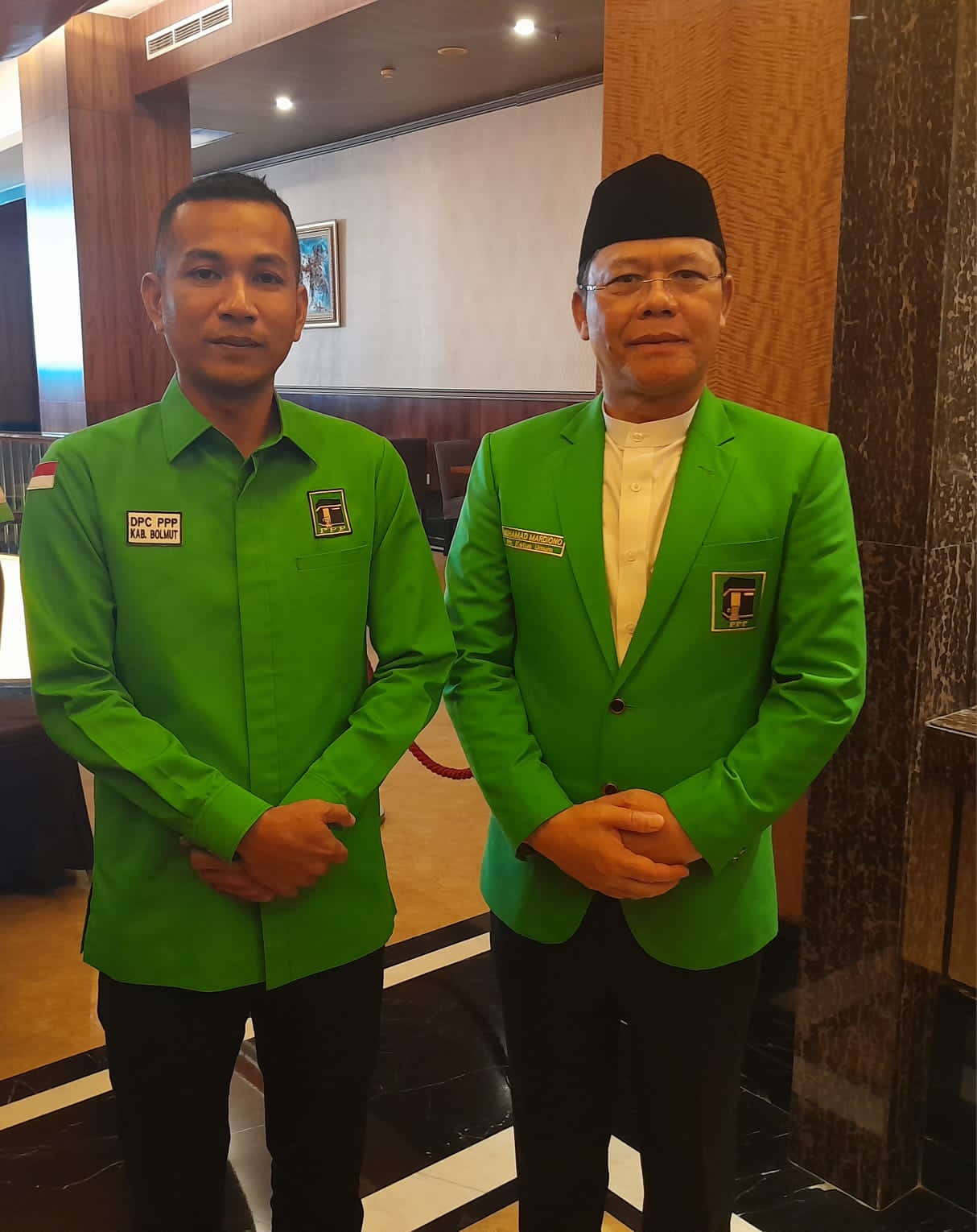 Foto Ketum PPP Muhammad Mardiono dan Calon Bupati Bolmut Mohammad Aditya Pontoh