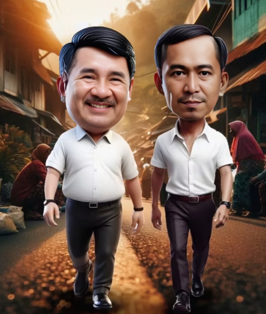 Karikatur bakal calon Bupati Hamdan Datunsolang dan Wakil Bupati Mohamad Abdul Rafiq Pangau