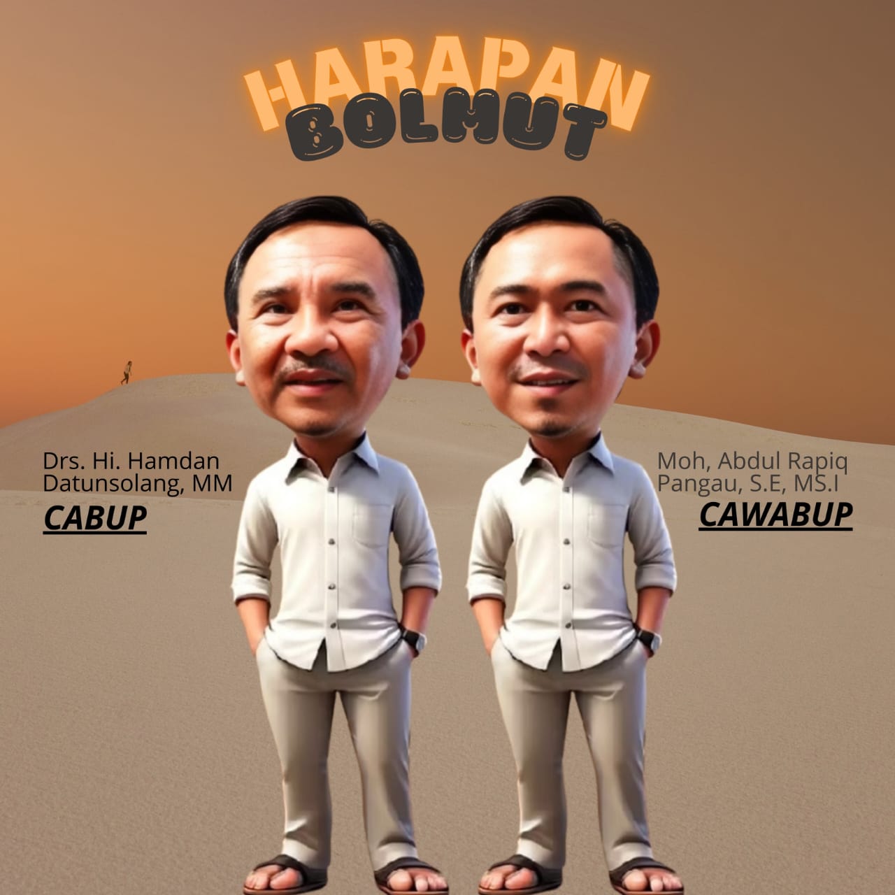 Foto: Bapaslon Hamdan Datunsolang dan Mohamad Abdul Rafiq Pangau