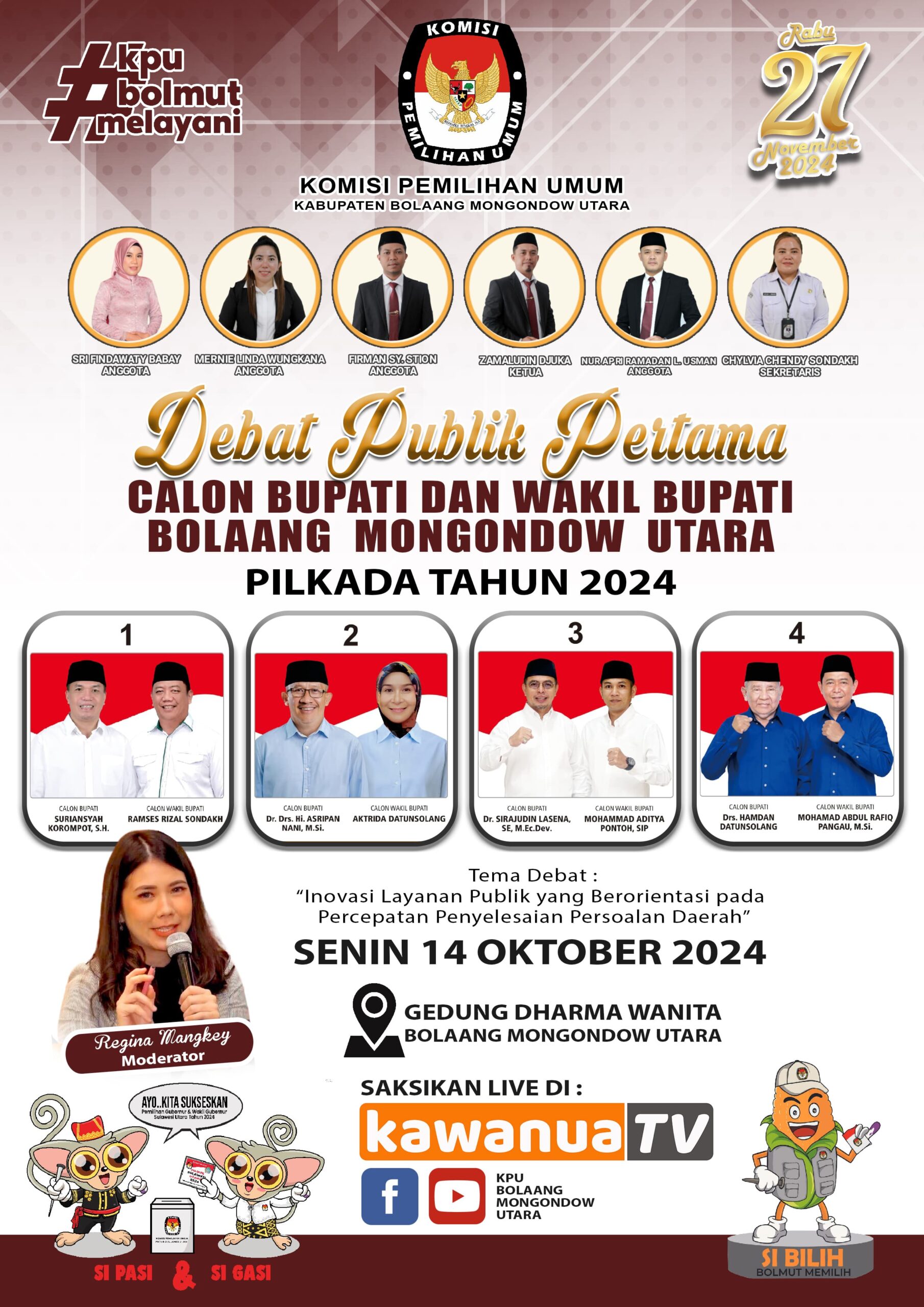 Foto : KPU Bolmut Gelar Debat Publik Pertama