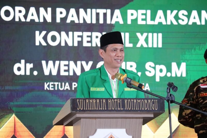 dr. Weny Gaib selaku Ketua Panitia, resmi membuka Konferwil XIII GP Ansor Sulut 