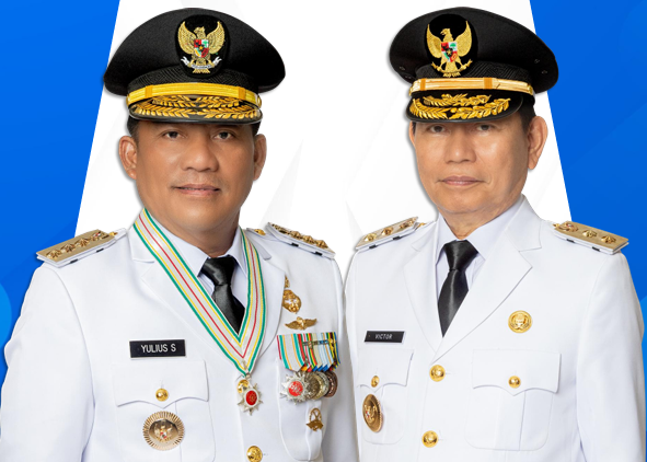Gubernur Sulut Mayjen TNI (Purn) Yulius Selvanus dan Wakil Gubernur Dr. J. Victor Mailangkay