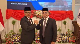 Bupati Boltara Dr. Sirajudin Lasena bersama Pj Sekprov Sulut Tahlis Galang