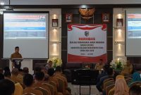 Bupati Boltara Dr. Sirajudin Lasena saat membuka dan memberikan sambutan di Musrenbang RPJMD 2025-2029