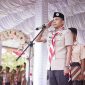 Wakil Bupati Boltara Mohammad Aditya Pontoh saat memimpin upacara Hari Pramuka ke-64 