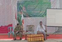 Kasat Intel Polres Boltara IPTU Marthinus Fatubun menjadi narasumber paha kegiatan PKL dan Susbalan GP Ansor dan didampingi oleh moderator Kasat Korcab Banser Faiz Tunggil