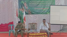 Kasat Intel Polres Boltara IPTU Marthinus Fatubun menjadi narasumber paha kegiatan PKL dan Susbalan GP Ansor dan didampingi oleh moderator Kasat Korcab Banser Faiz Tunggil