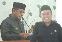 Bupati Boltara Dr. Sirajudin Lasena menjawab kritikan dari Anggota DPRD Boltara Donal Lamunte pada paripurna RPJMD 2025-2029
