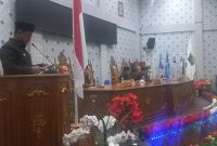 Bupati Boltara, Dr. Sirajudin Lasena saat penyampaian pengantar Nota Keuangan Rancangan Perubahan Anggaran Pendapatan dan Belanja Daerah (APBD) Tahun Anggaran 2025 di sidang paripurna DPRD. 