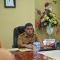 Bupati Boltara, Dr. Sirajudin Lasena saat mengikuti rakor pengendalian inflasi daerah secara virtual bersama Mendagri dan Menkeu RI