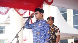 Bupati Boltara, Dr. Sirajudin Lasena bertindak sebagai Irup pada peringatan Hari Sumpah Pemuda ke-97 dan dikawal oleh kader Barisan Ansor Serbaguna (Banser) 
