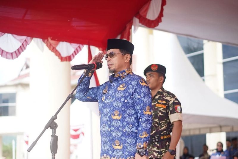 Bupati Boltara, Dr. Sirajudin Lasena bertindak sebagai Irup pada peringatan Hari Sumpah Pemuda ke-97 dan dikawal oleh kader Barisan Ansor Serbaguna (Banser) 