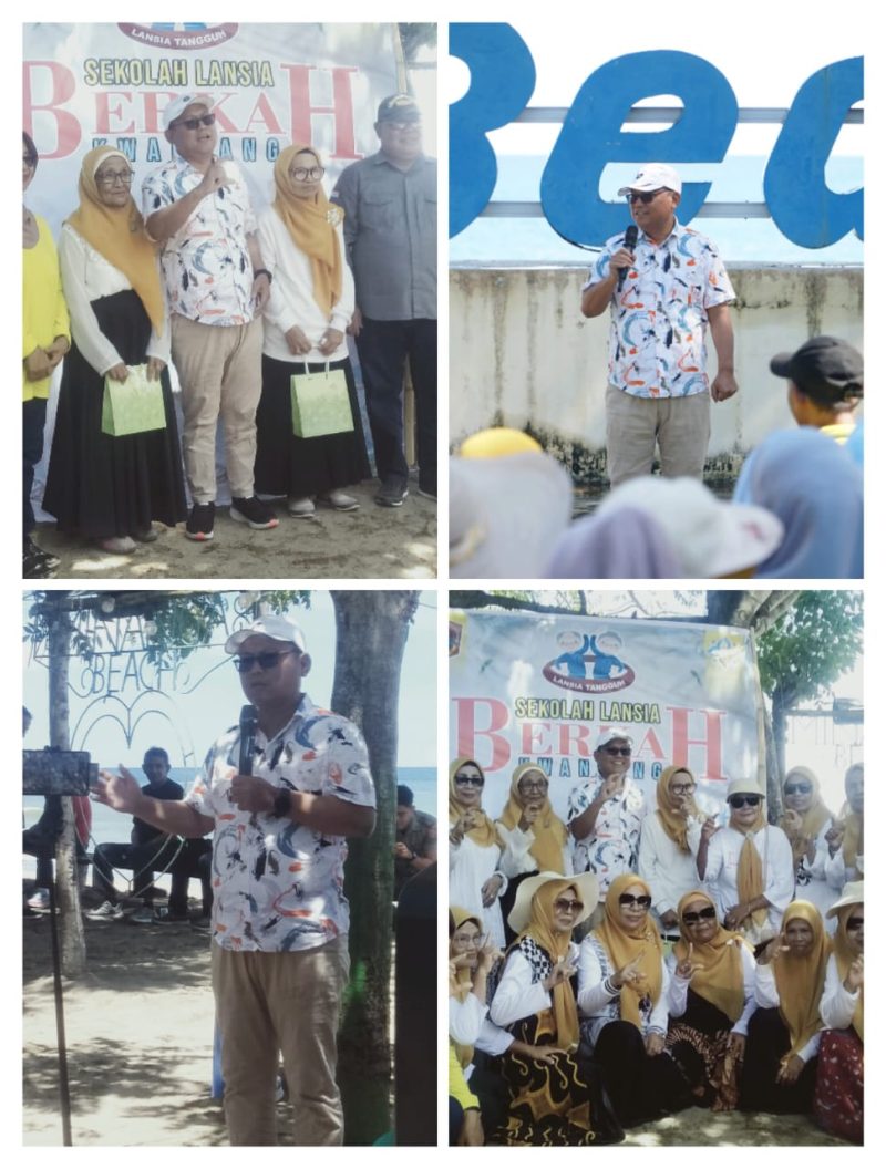 Bupati Gorut, Thoriq Modanggu menghadiri dan mengapresiasi kegiatan Sekolah Lansia yang digelar di pantai minanga