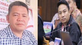Sangadi (Kepala Desa) Huntuk, Oldy Kumolontang dan Praktisi Hukum Boltara, Safrizal Walahe