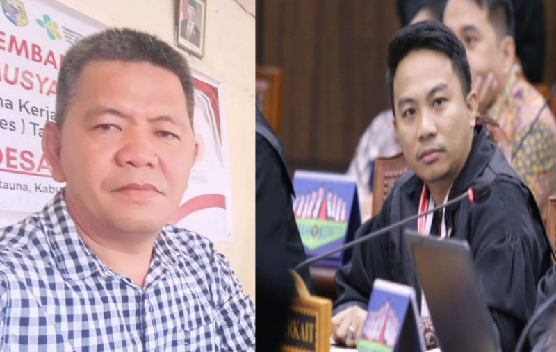 Sangadi (Kepala Desa) Huntuk, Oldy Kumolontang dan Praktisi Hukum Boltara, Safrizal Walahe