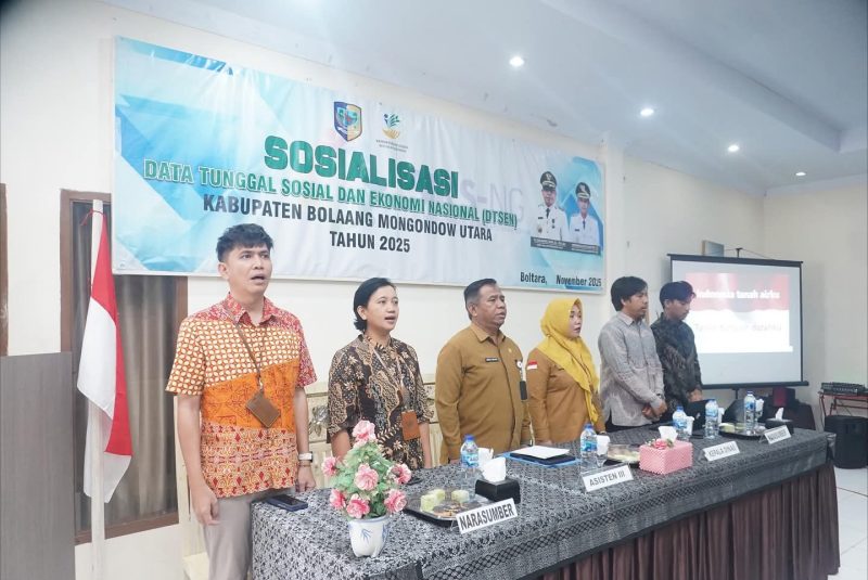 Asisten Administrasi Umum Sekretariat Daerah, Dr. Abdul Nazaruddin Maloho, secara resmi membuka kegiatan Sosialisasi Data Tunggal Sosial dan Ekonomi Nasional (DTSEN) yang digelar di RM Coconut Beach, dihadiri oleh narasumber dari Pusat Data dan Informasi Kesejahteraan Sosial (Pusdatin Kesos) Kementerian Sosial RI dan Badan Pusat Statistik (BPS) Provinsi Sulawesi Utara