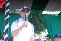 Bupati Boltara, Dr. Sirajudin Lasena saat memberikan sambutan pada perayaan HUT Korpri ke-54