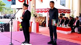 Bupati Boltara, Dr. Sirajudin Lasena bertindak sebagai Irup pada peringatan hari pahlawan nasional sekaligus membacakan amanat Menteri sosial, Saifullah Yusuf. 