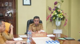 Bupati Boltara, Dr. Sirajudin Lasena memimpin Rapat Koordinasi (Rakor) Badan Layanan Umum Daerah (BLUD) di Bidang Kesehatan