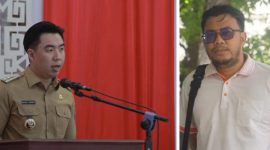 Bupati Kepulauan Sangihe, Michael Thungari dan Staf Khusus Bupati Bidang Komunikasi Publik, Dendy Abram.