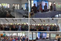 Bupati Kabupaten Kepulauan Sangihe, Michael Thungari bersama Kepala BPN Sangihe, Reynolds Alex Mukau beserta peserta sosialisasi intensif Program Pendaftaran Tanah Sistematis Lengkap (PTSL) Tahun 2026.