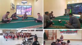 Nampak personel Polres Sangihe yang beragama Islam dan Kristen mengikut Binrohtal