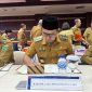Bupati Boltara, Dr. Sirajudin Lasena saat mengikuti High Level Meeting