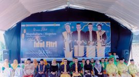 Prosesi adat Mopohabaru/Mopotau dalam rangka menyambut Hari Raya Idul Fitri 1447 H di kediaman Bupati Boltara
