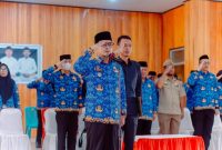 Bupati Boltara, Dr. Sirajudin Lasena pimpin apel korpri di lingkungan Pemkab Boltara