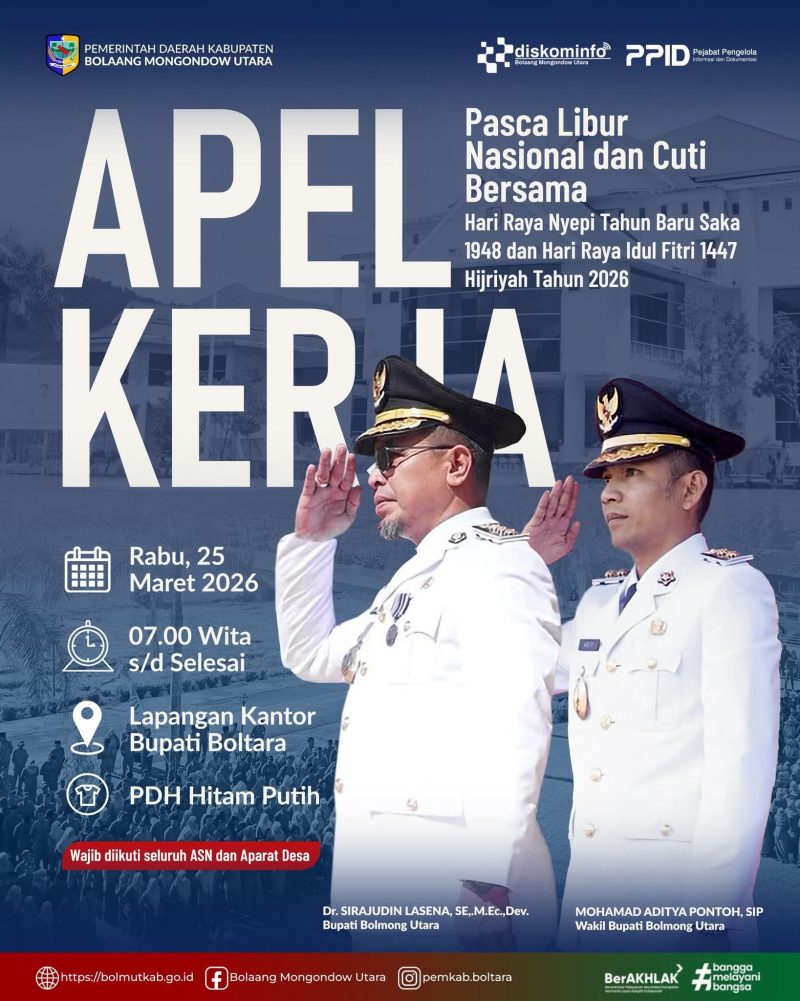 Foto istimewa apel kerja Pemerintah Kabupaten Bolaang Mongondow Utara