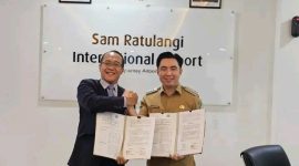 Bupati Sangihe Michael Thungari Bersama General Manajer PT Angkasa Pura 1 Bandara Samratulangi