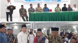 Bupati Kabupaten Kepulauan Sangihe Michael Thungari Memberikan Sambutan Sekaligus Menyerahkan Secara Simbolis Dana Oprasional Kepada Tokoh Agama Islam
