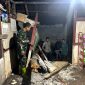 Nampak Polsek dan Koramil Tabukan Utara berada di kediaman salah satu korban bencana tanah longsor di dusun balane, kampung petta