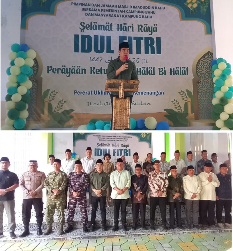 Bupati Sangihe, Michael Thungari bersama Forkopimda menghadiri perayaan ketupat dan halal bi halal di kampung bahu, kecamatan Tabukan Utara