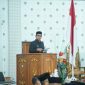 Bupati Boltara, Dr. Sirajudin Lasena saat menyampaikan sambutan pada rapat paripurna Penyampaian Rekomendasi DPRD terhadap Laporan Keterangan Pertanggungjawaban (LKPJ) Bupati Tahun Anggaran 2025