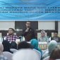 Bupati Boltara, Dr. Sirajudin Lasena membuka sekaligus memberikan sambutan Pemerintah pada kegiatan sosialisasi budaya baca dan literasi