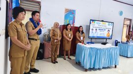 Bupati Kabupaten Kepulaua Sangihe Michael Thungari Membuka tes kemampuan akademik jenjang SMP di SMP Negeri 2 Tahuna.
