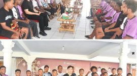 Bupati Kabupaten Kepulauan Sangihe Michael Thungari bersama dengan Atlet dan Oficial tinju Asal Manokwari, Papua Barat
