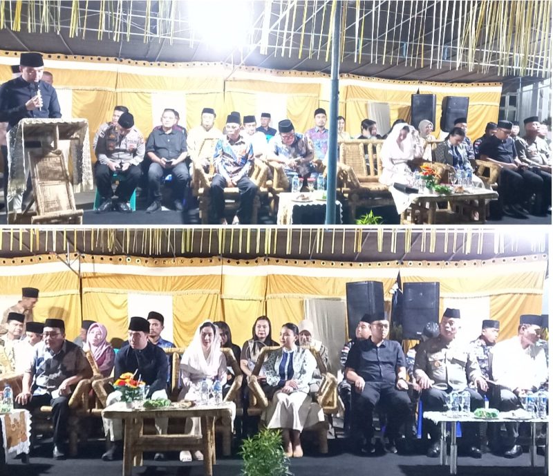 Bupati Kabupaten Kepulauan Sangihe Michael Thungari didampingi Ketua TP-PKK ny. Cherry Thungari Soeyoenus di Halal Bi Halal kampung Naha