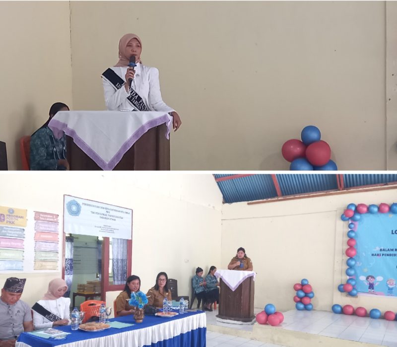 Ketua TP-PKK Kecamatan Tabukan Utara Ny. Gr. Dahlia Nikiulu Soleman dan Kepala Bidang Paud Dinas Pendidikan Kabupaten Kepulauan Sangihe, Sulastri kaudis 