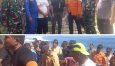 Sekretaris Komisi II DPRD Sangihe, Herman Lahungkondo, bersama Tim Gabungan, Basarnas, Pol airud, Tni-Al, camat tabukan utara, dan kapitalaung kampung mala,