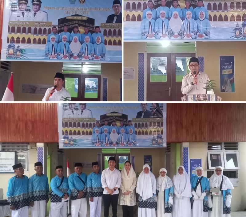 Bupati Kabupaten Kepulauan Sangihe, Michael Thungari, Bersama 10.Orang Calon Jama'ah Haji dan Juga Kepala Kantor Kementrian Haji dan Umroh.