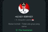 Waspada penipuan via WhatsApp yang mengatasnamakan Bupati Boltara