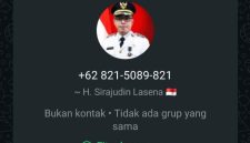 Waspada penipuan via WhatsApp yang mengatasnamakan Bupati Boltara